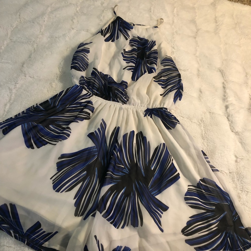 Blue, white, & black romper size XS